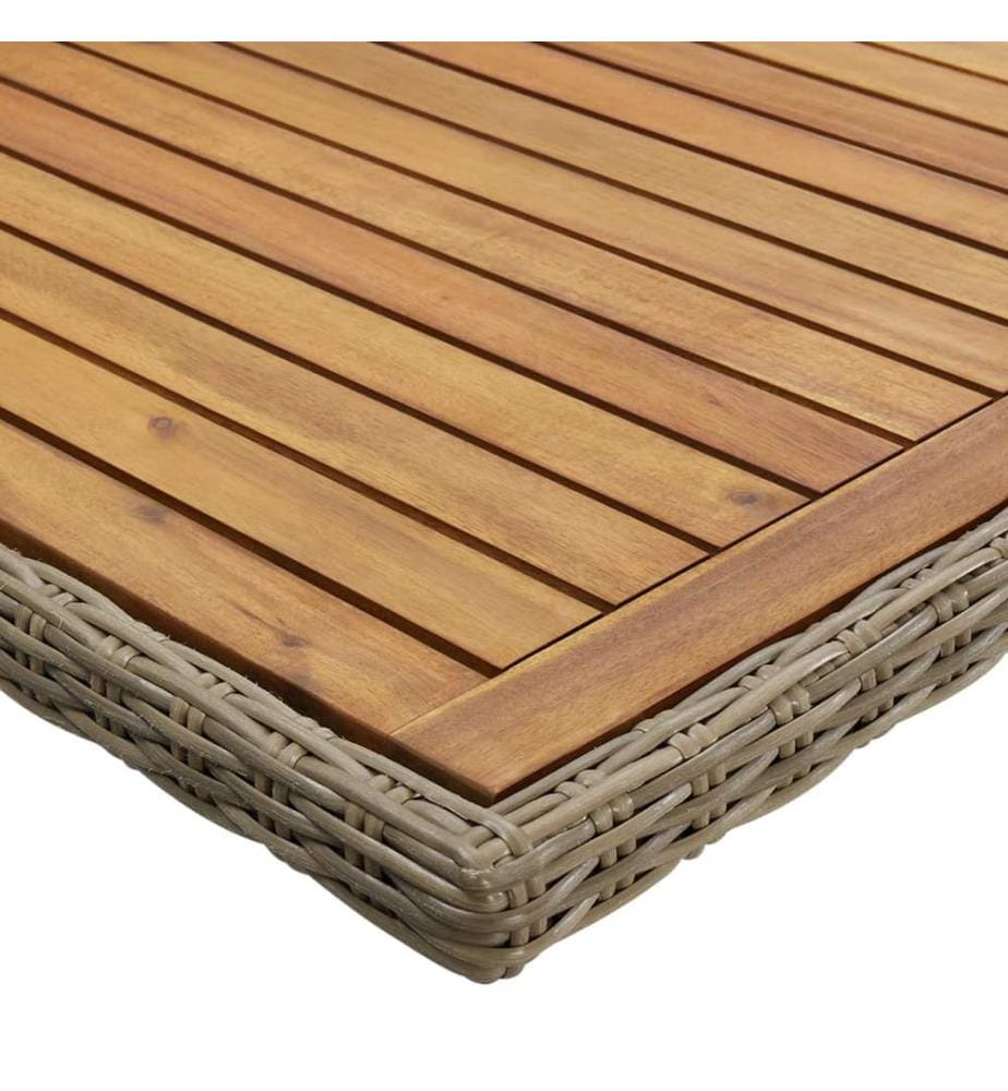 Tavolo da pranzo da giardino Marrone 200x100x74 cm Resina intrecciata