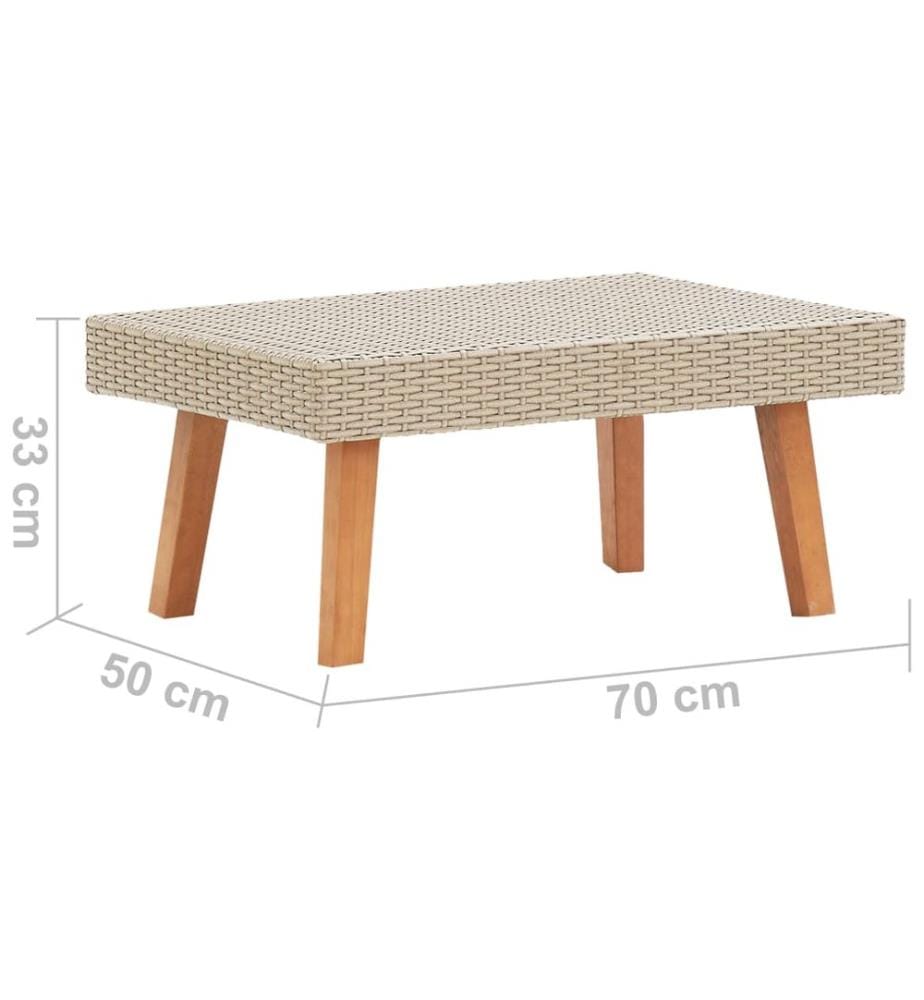 Garten-Couchtisch Poly Rattan Beige