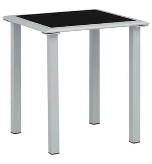 Gartentisch Schwarz und Silbern 41x41x45 cm Stahl und Glas