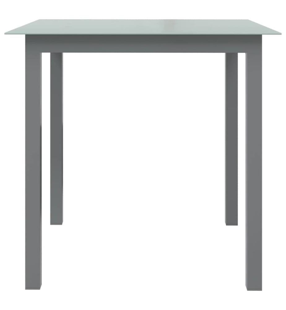 Garden Table Light Grey 80x80x74 cm Aluminium and Glass