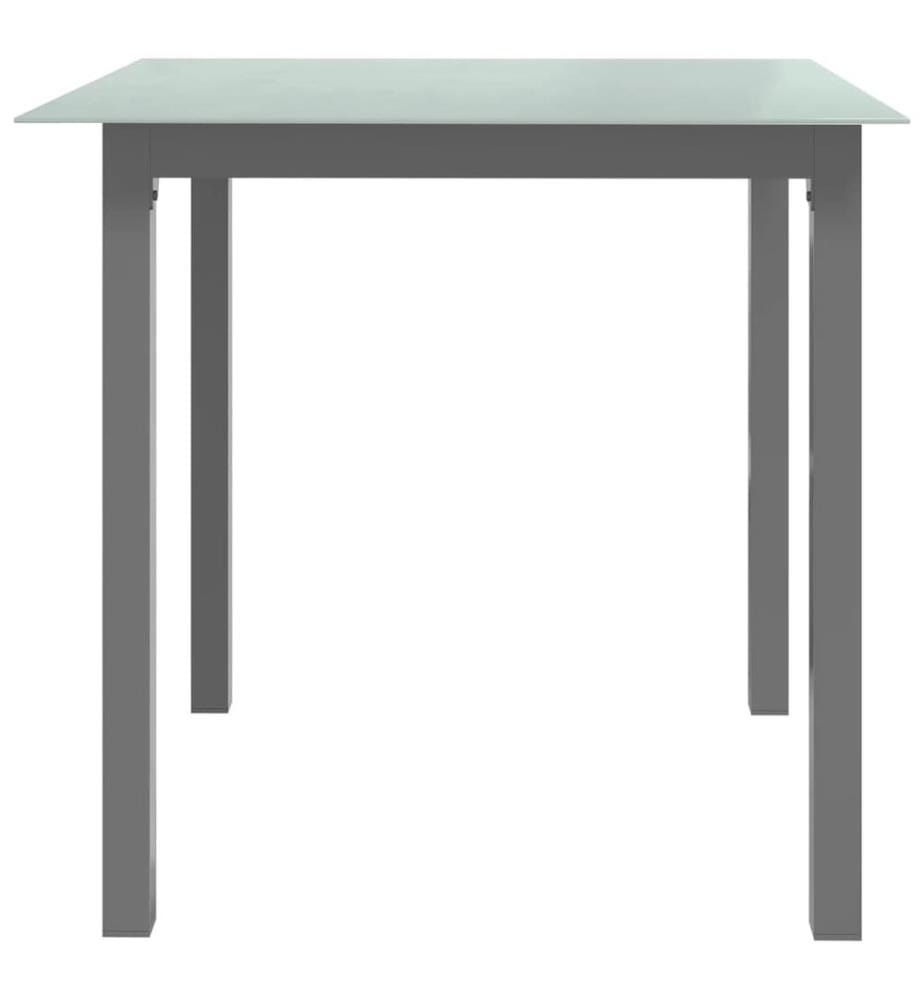 Garden Table Light Grey 80x80x74 cm Aluminium and Glass