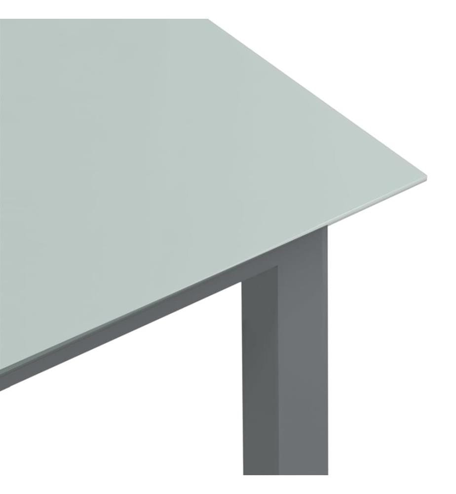 Garden Table Light Grey 80x80x74 cm Aluminium and Glass