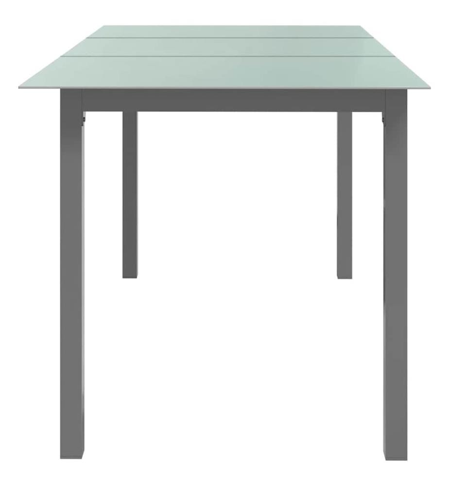 Garden Table Light Grey 150x90x74 cm Aluminium and Glass