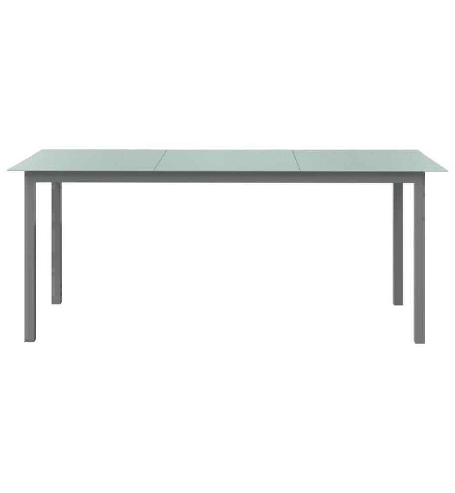 Garden Table Light Grey 190x90x74 cm Aluminium and Glass