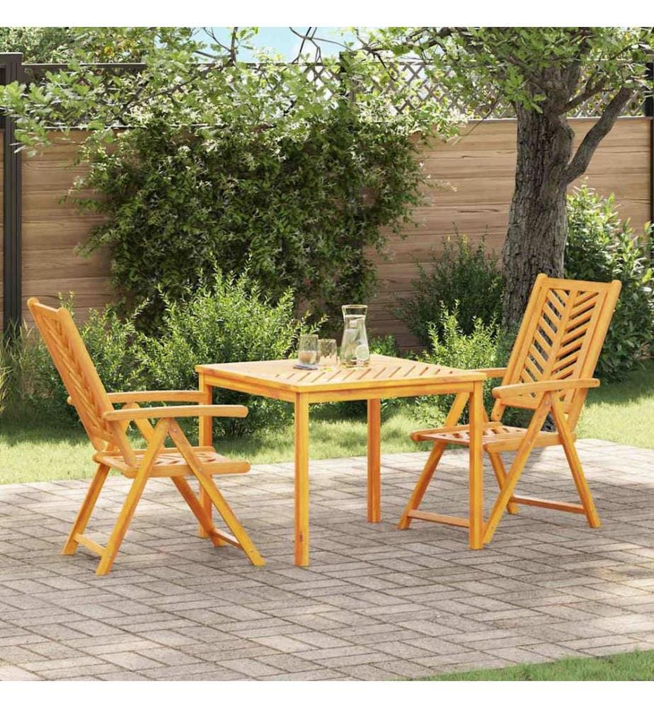Garten Essgruppe 3 pcs Braun Massivholz Akazie