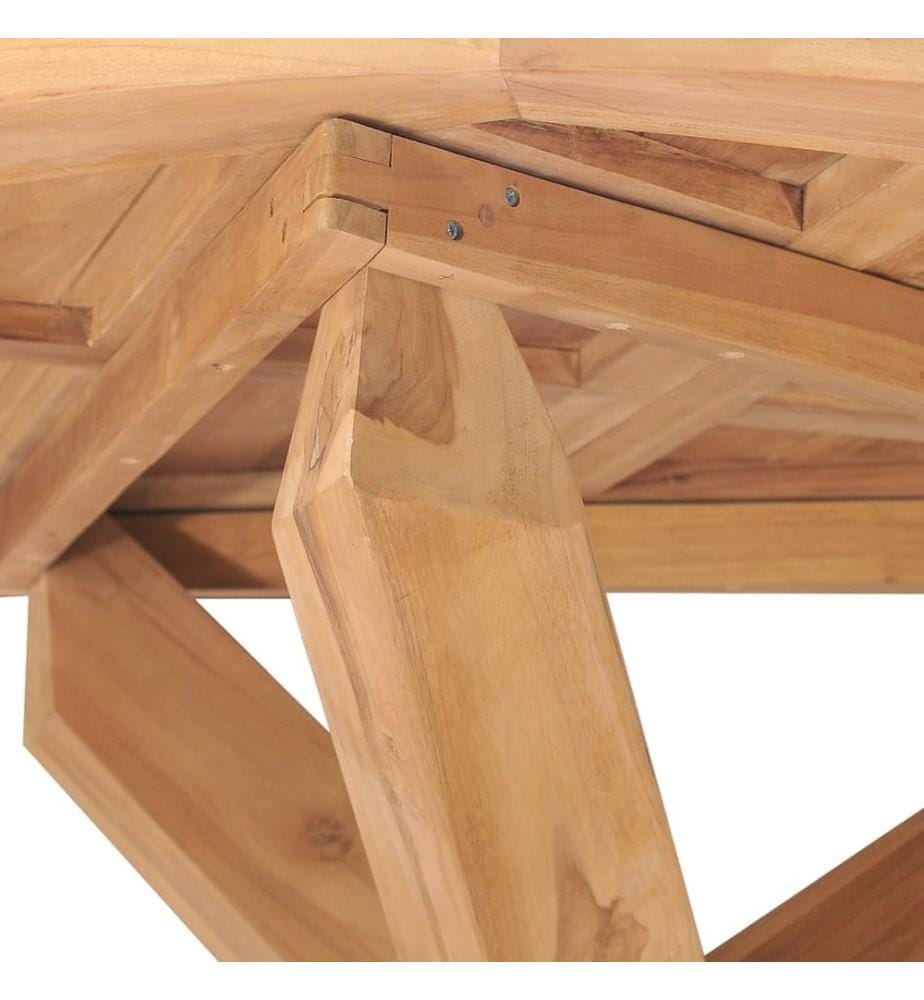 Table à dîner de jardin Ø110x75 cm Bois de teck massif