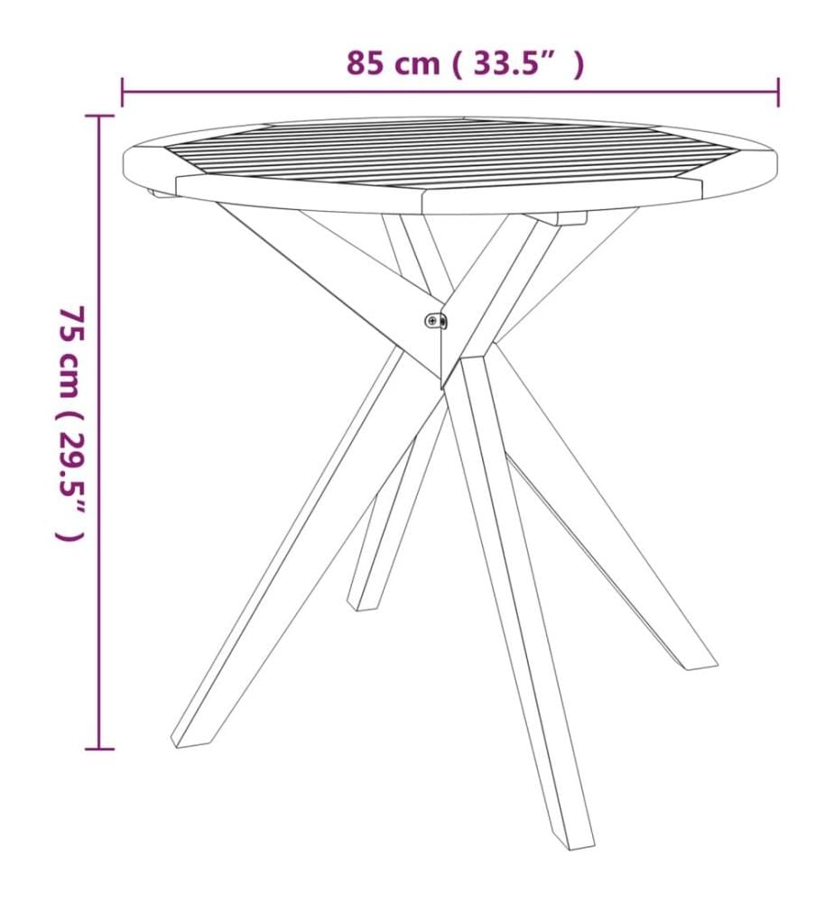 Garden table 85x85x75 cm solid acacia wood