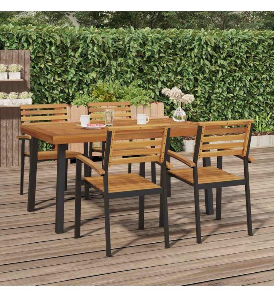 Gartentisch 150x90x75 cm Massivholz Akazie