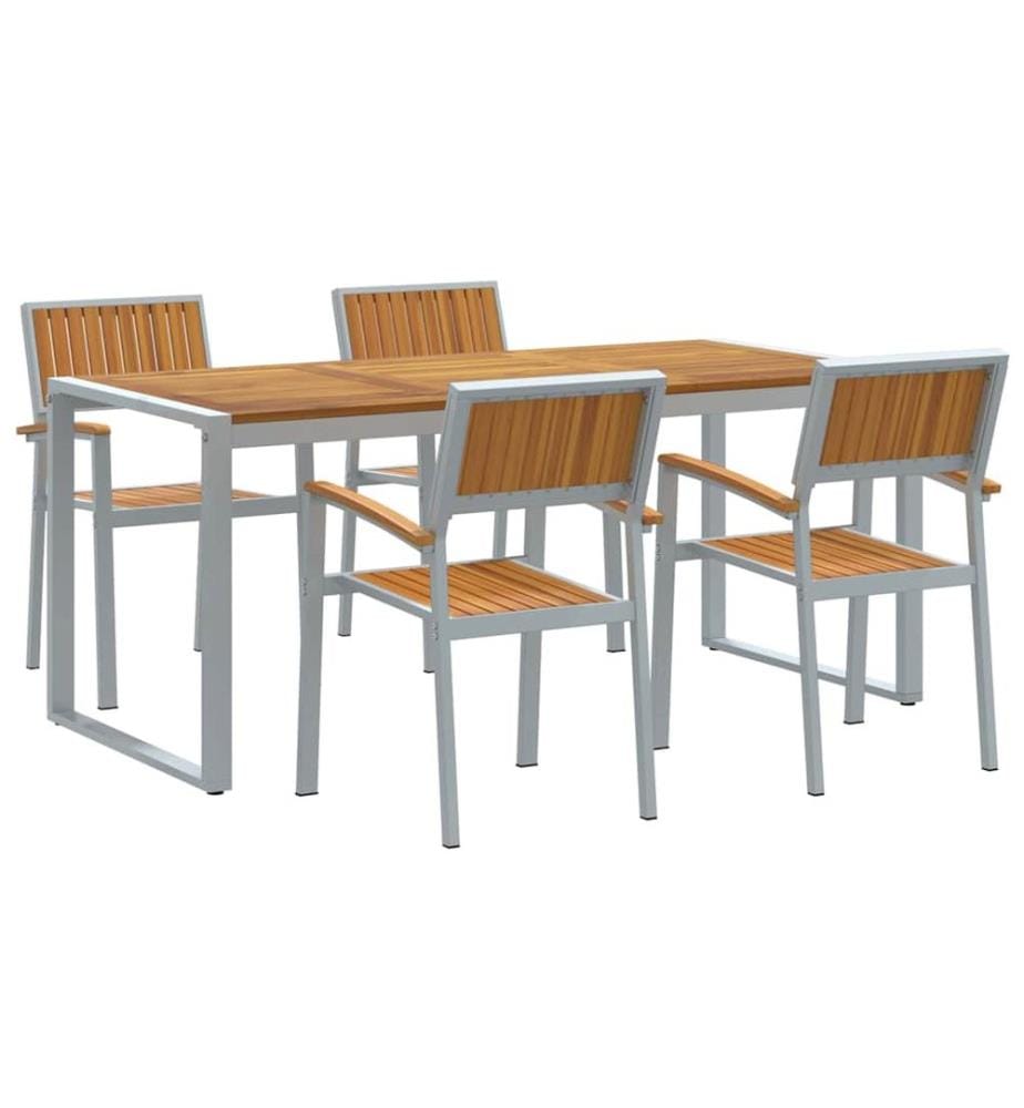 Garden dining set 5 pcs Grey