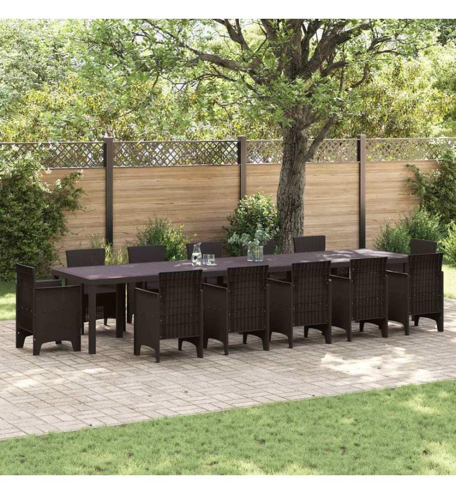 Gartentisch Braun 400 x 100 x 73 cm Poly-Rattan