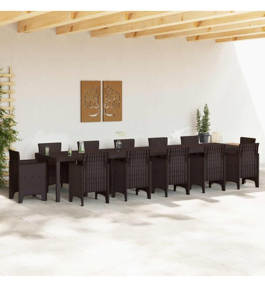 Gartentisch Braun 400 x 100 x 73 cm Poly-Rattan