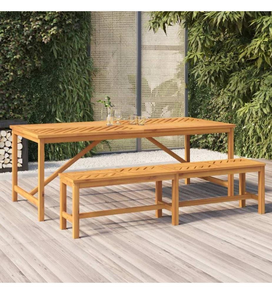 Garden dining table 200x90x74 cm solid acacia wood