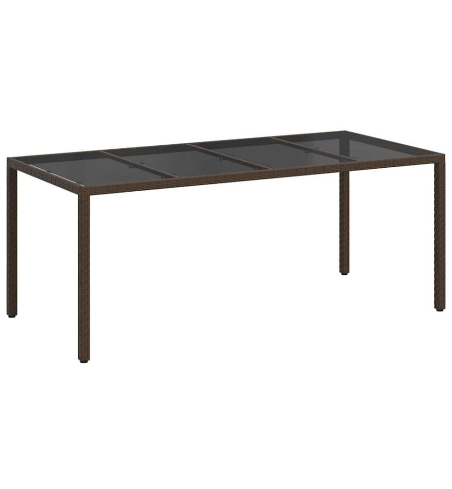 Gartentisch Braun 190 x 90 x 75 cm Poly-Rattan