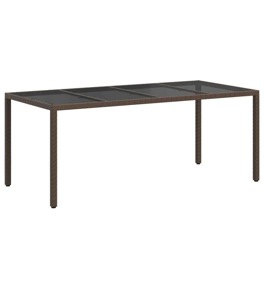 Gartentisch Braun 190 x 90 x 75 cm Poly-Rattan
