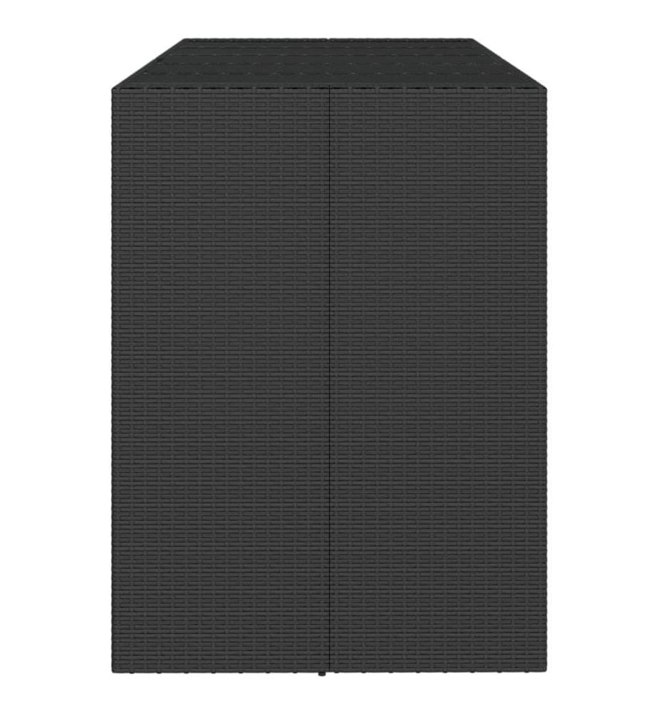 Bar table and glass top black 185x80x110 cm poly rattan