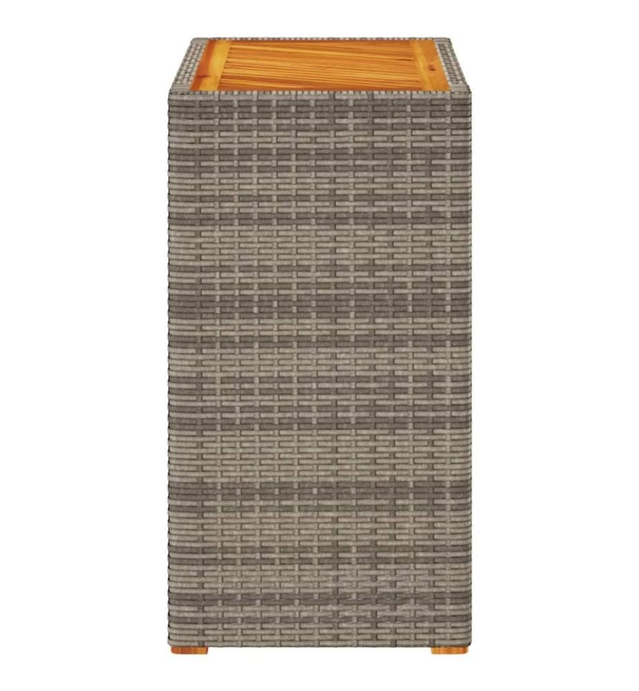 Garden side table top in gray wood 60x40x75 cm