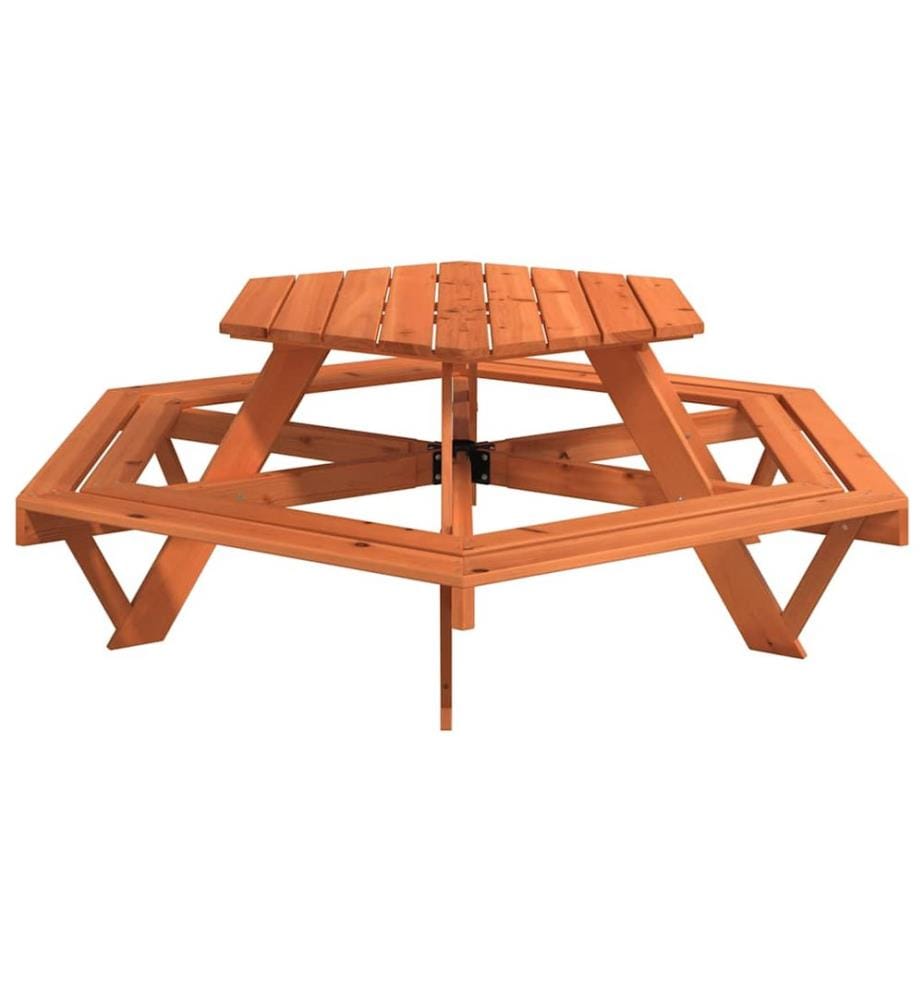 Picnic table for 6 children with hexagonal benches fir