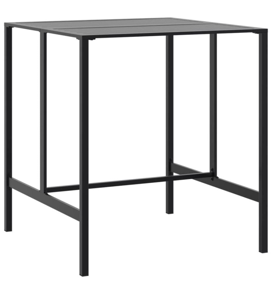 Table de bar noir 100x100x110 cm acier enduit de poudre