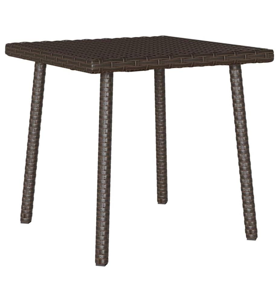 Garten-Couchtisch Rechteckig Braun 40x40x37 cm Poly Rattan