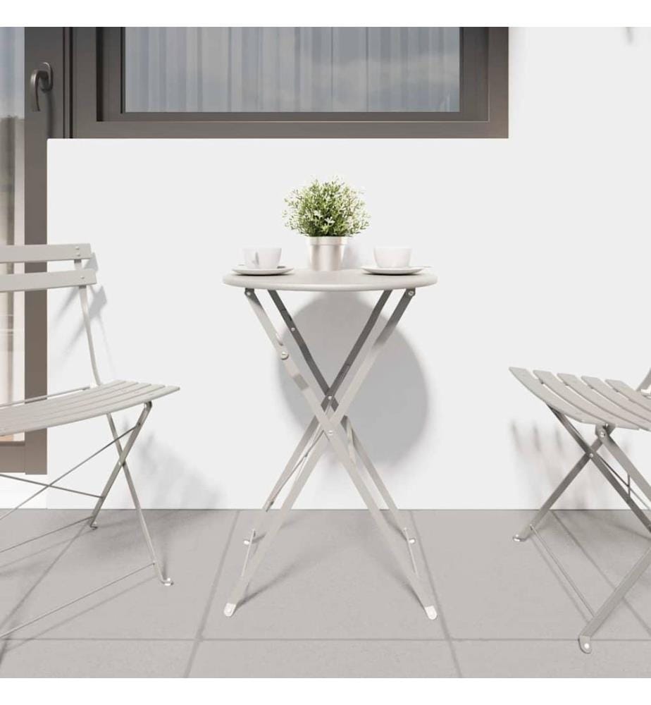 Bistrotisch Beige Ø 50 x 71 cm Pulverbeschichteter Stahl