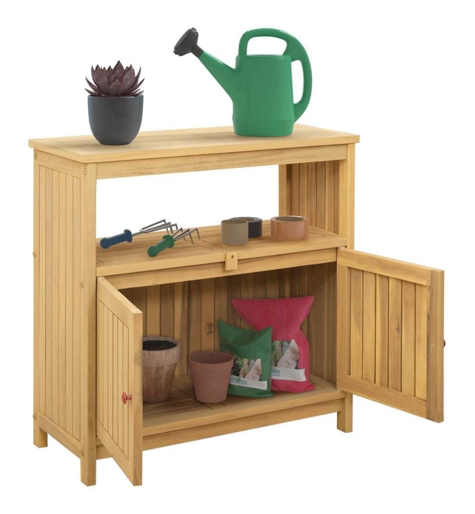 vidaXL Table console de jardin Acacia clair 80 x 35 x 75 cm