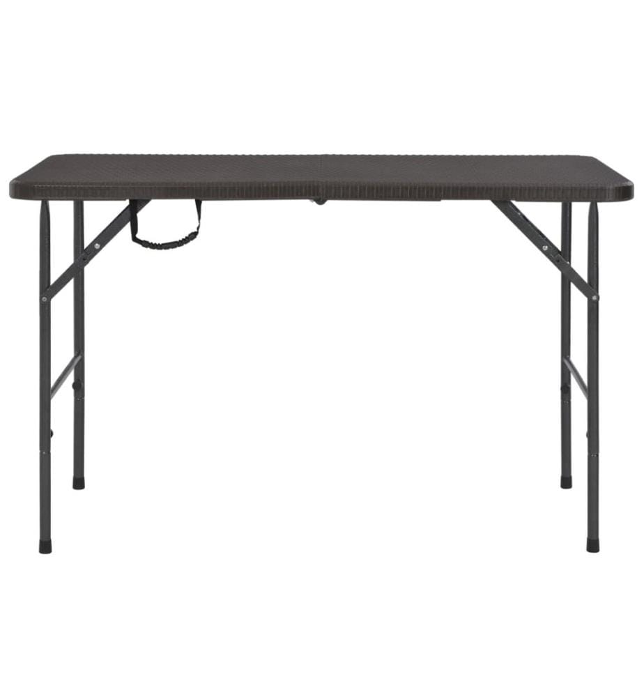 Gartentisch Klappbar Braun 120x60x74 cm HDPE Rattan-Optik