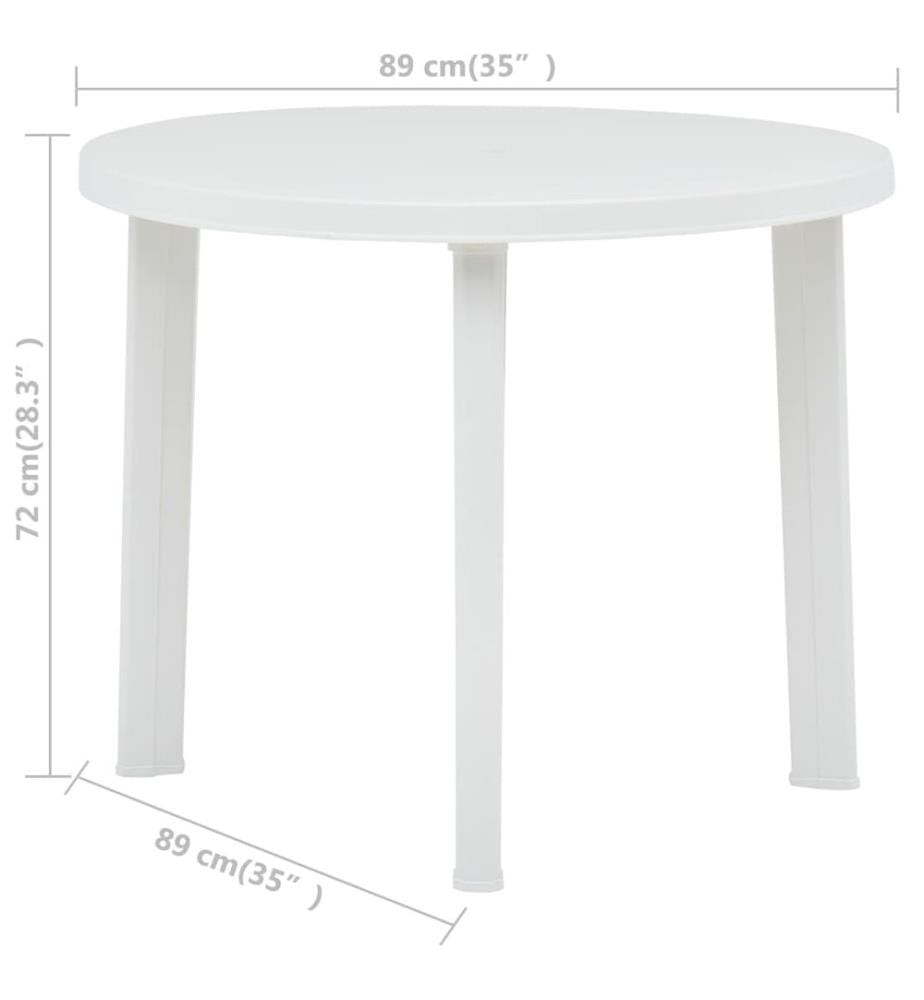 Table de jardin Blanc 89 cm Plastique