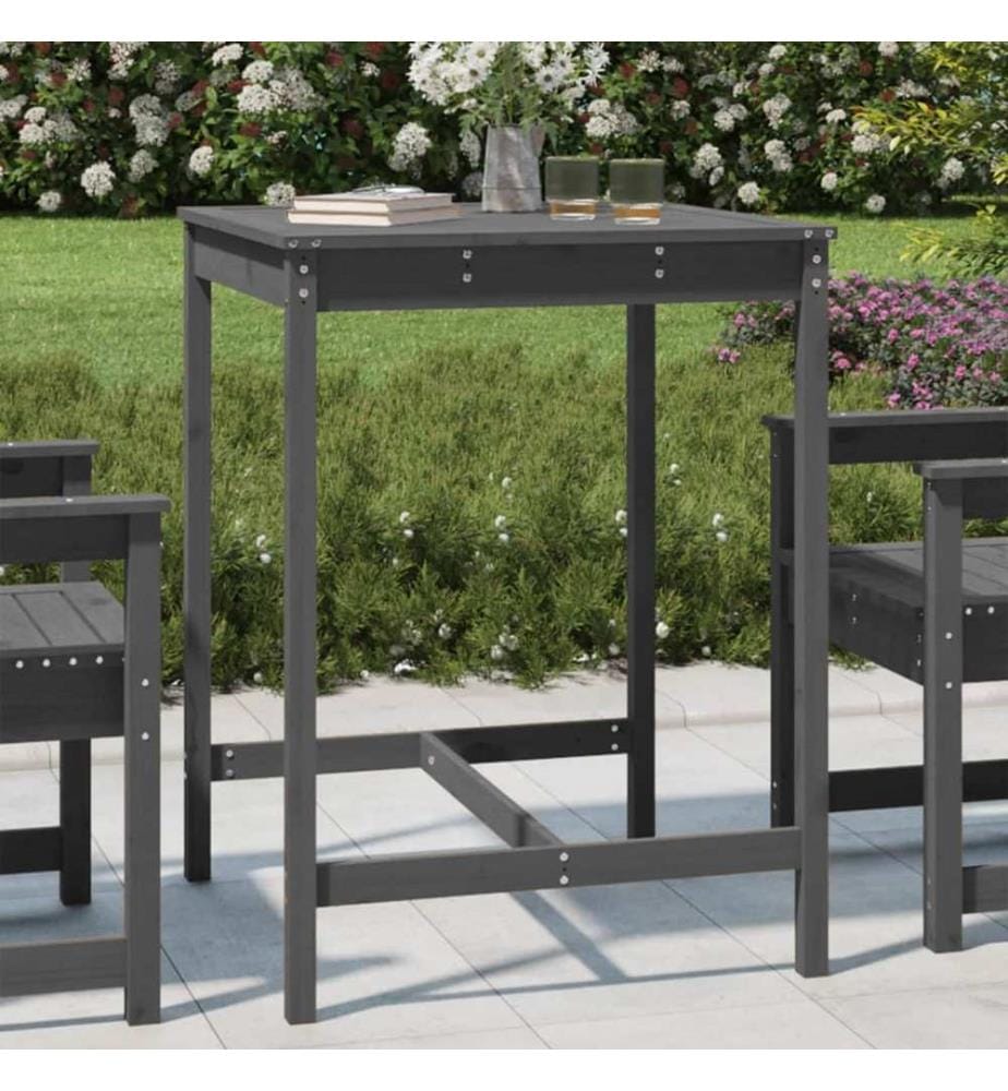 Garden table gray 82,5x82,5x110 cm solid pine wood