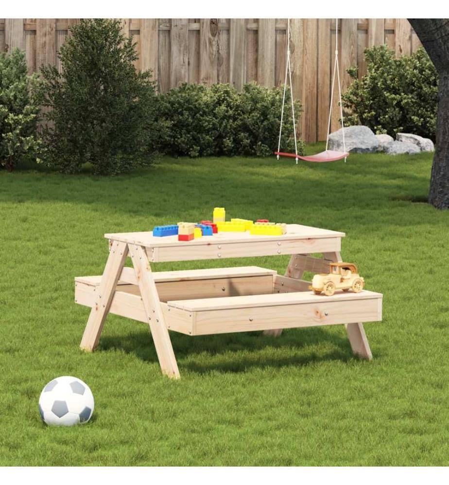 Table de pique-nique pour enfants 88x97x52cm bois massif de pin