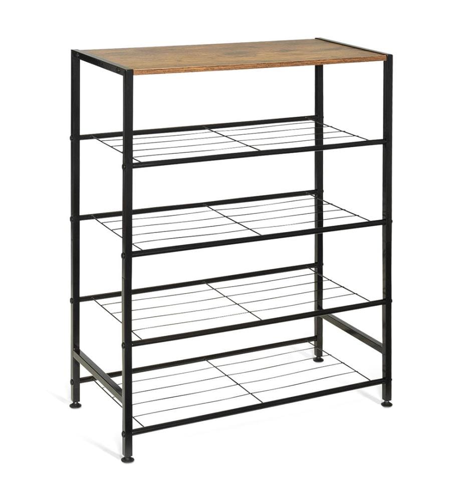 Schuhmöbel Elize - 63 x 30 x 80 cm - Hellbraun und Schwarz