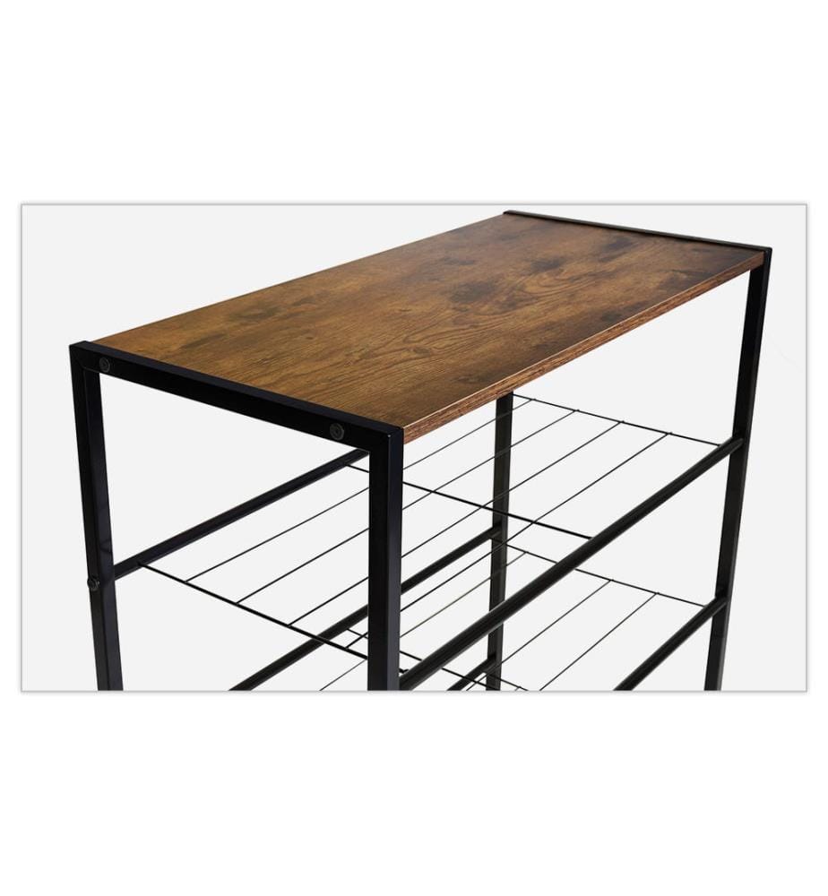 Schuhmöbel Elize - 63 x 30 x 80 cm - Hellbraun und Schwarz