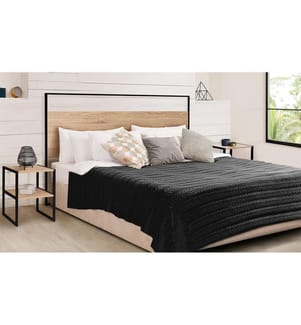 Kopfteil Memphis 145x2x120cm - Holz und Schwarz