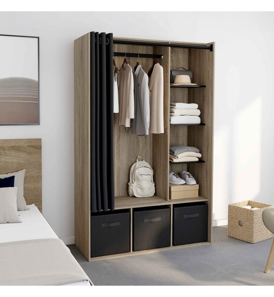 Dressing Camille 167cm effet bois