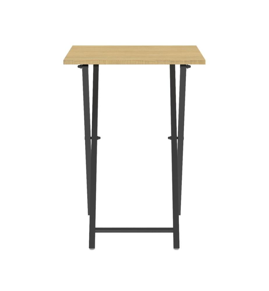 Lot de 2 Tables d'appoint pliantes Memphis - Brun Clair et Noir