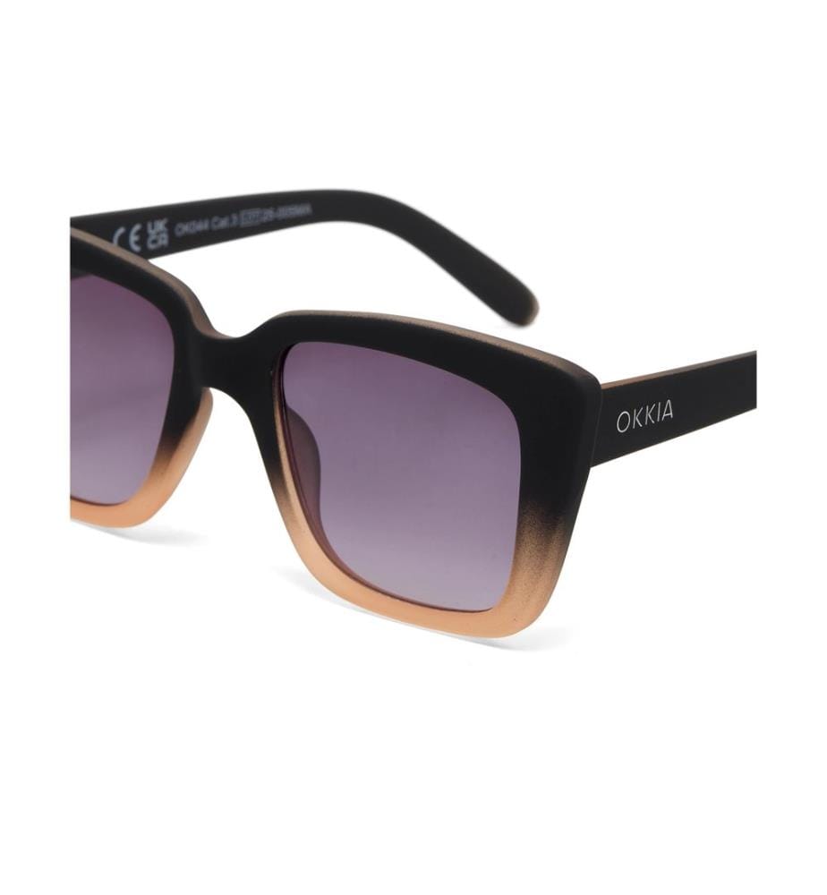 OKKIA - Lunettes de soleil Elbe noir, lentille rose