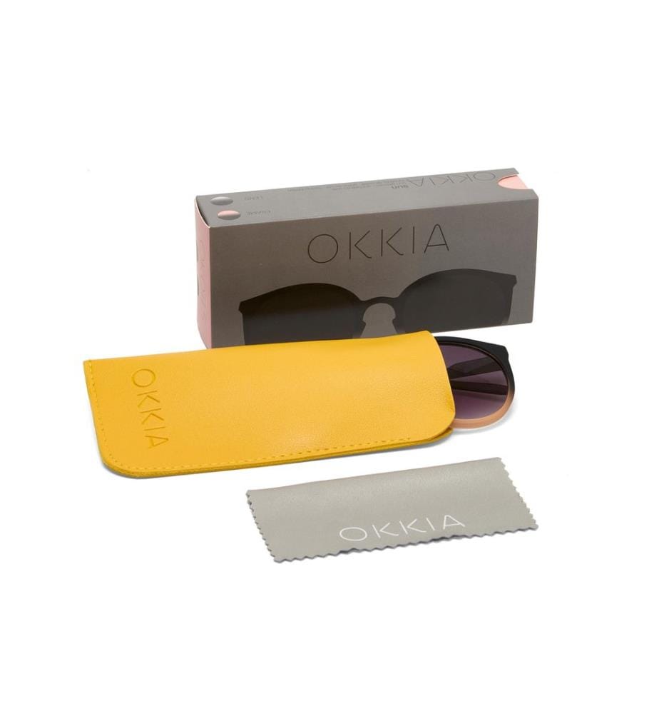 OKKIA - Lunettes de soleil Berlino noir, lentille rose