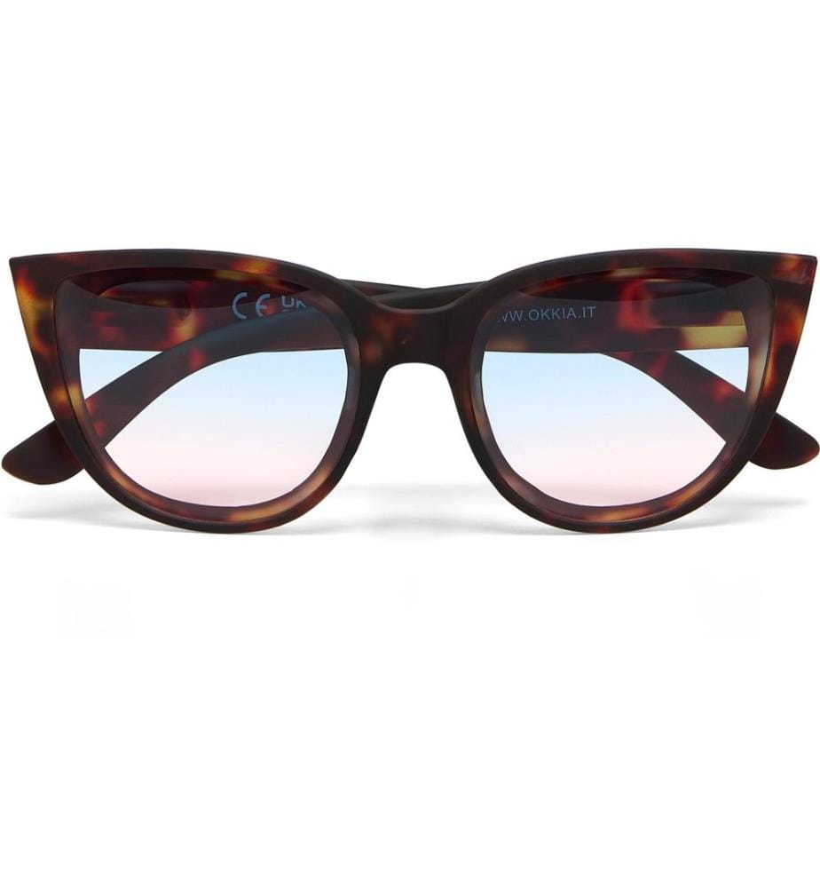OKKIA - Lunettes de soleil Silvia Classic Havana, Lentille bleue rose