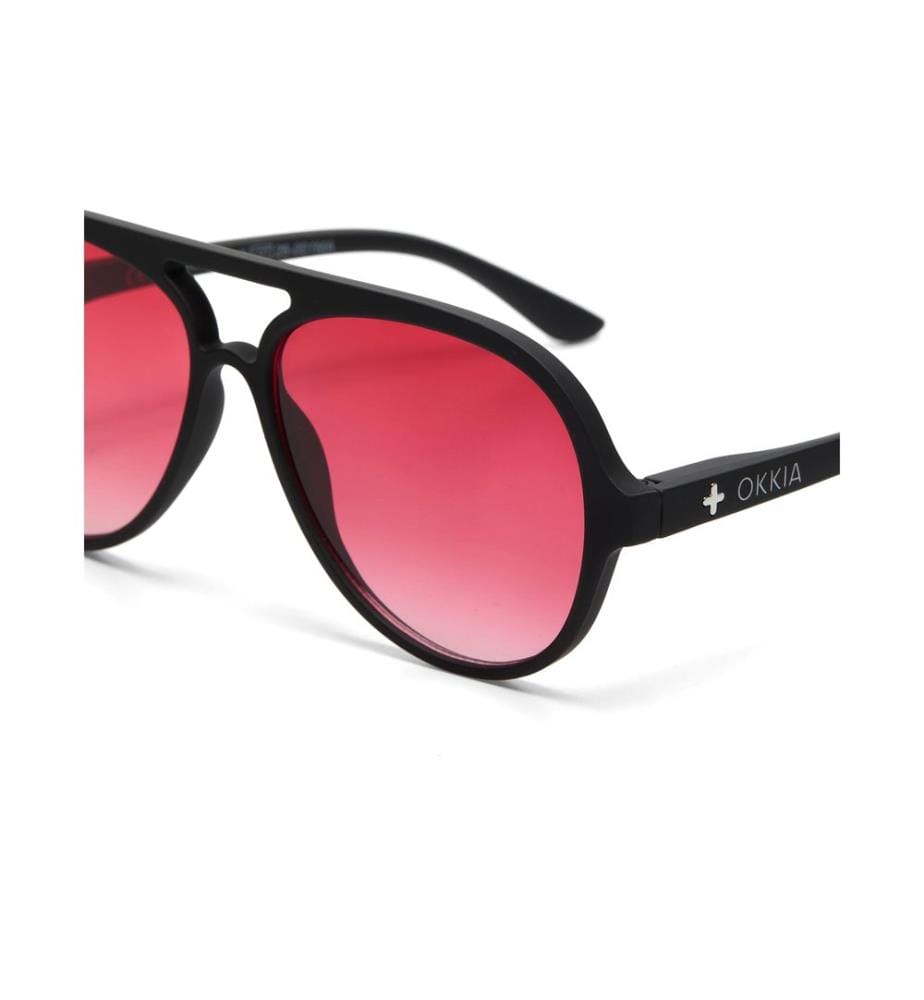 OKKIA - Lunettes de soleil Alessio noir, lentille rouge