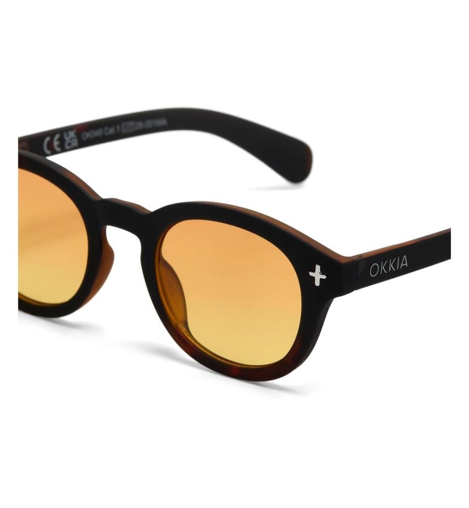 OKKIA - Lunettes de soleil Milano Noir Havane, Lentille jaune