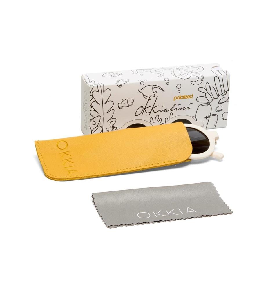 OKKIA - Lunettes de soleil pour enfants Tondo, 6-10 ans Whister White