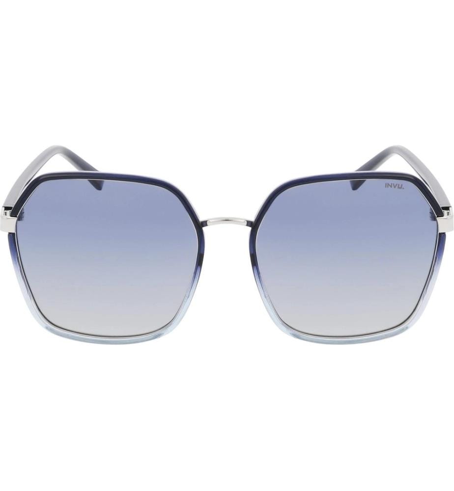 INVU. - Lunettes de soleil Ylania Silver / Blue, polarisées avec étui