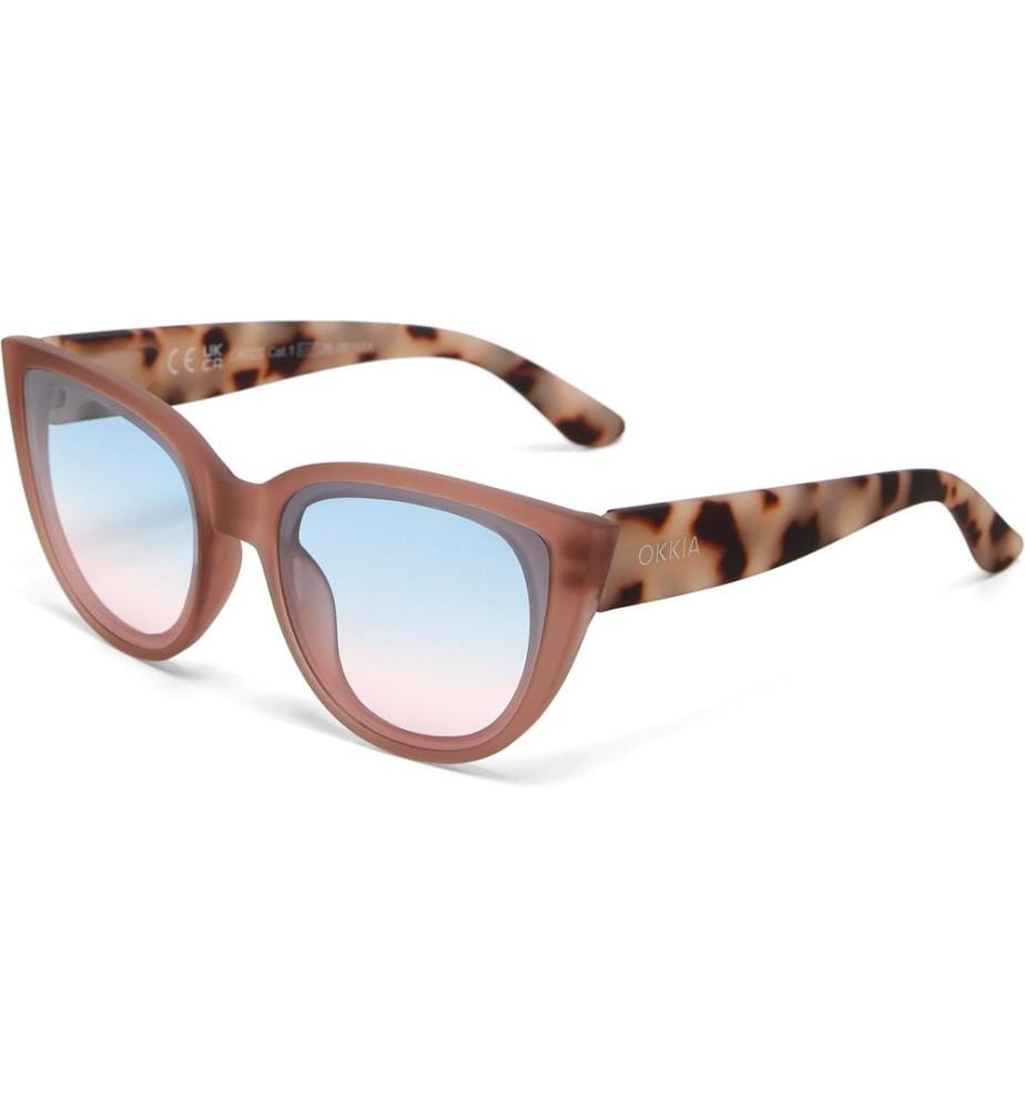 OKKIA - Lunettes de soleil Silvia rose havane, lentille bleue rose