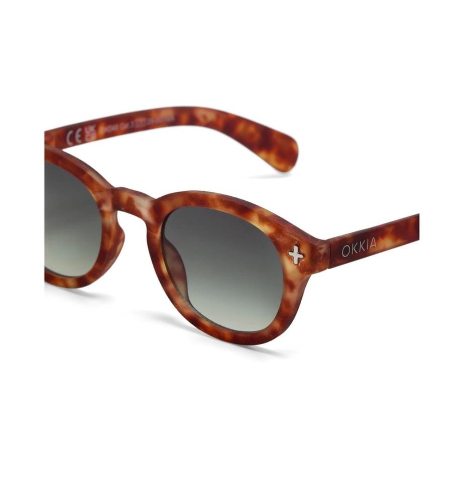 OKKIA - Lunettes de soleil Milano Sahara Havana, Lentille verte