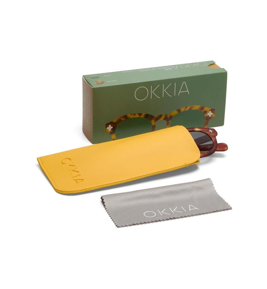 OKKIA - Lunettes de soleil Milano Sahara Havana, Lentille verte