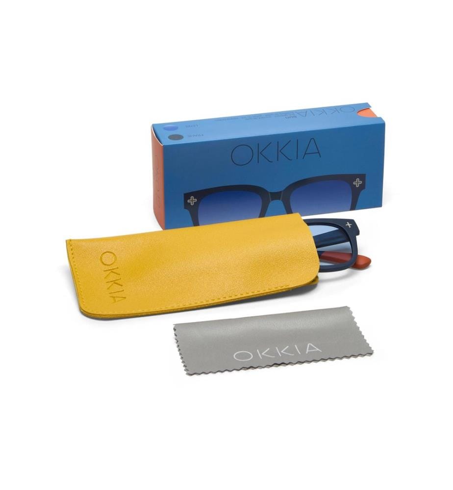 OKKIA - Lunettes de soleil Giovanni Midnight, Lentille bleue