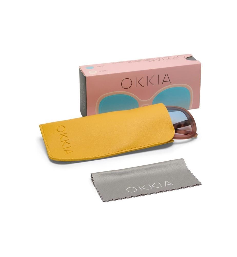 OKKIA - Lunettes de soleil Anna rose havane, lentille bleue rose
