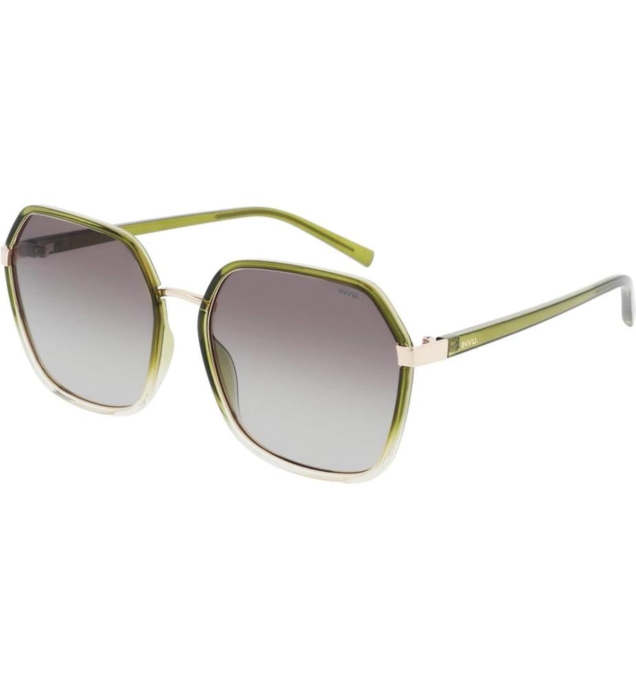 INVU. - Lunettes de soleil Ylania Or / Vert foncé avec étui