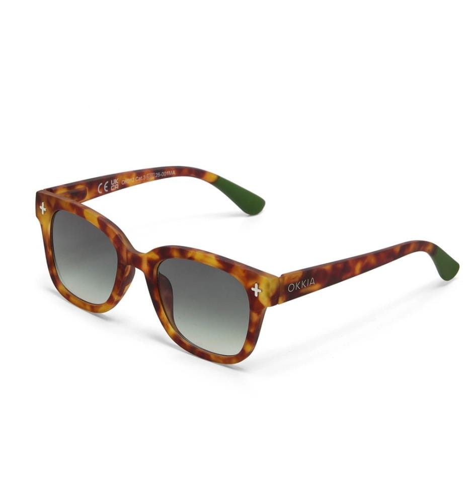 OKKIA - Lunettes de soleil Giovanni Sahara Havana, Lentille verte