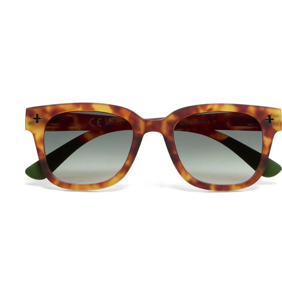 OKKIA - Lunettes de soleil Giovanni Sahara Havana, Lentille verte