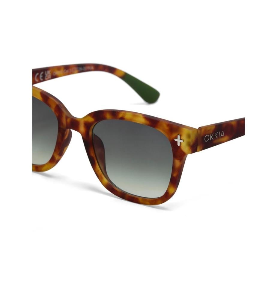 OKKIA - Lunettes de soleil Giovanni Sahara Havana, Lentille verte
